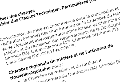 Solutions mises en place : Rdaction d'un Cahier des Clauses Techniques Particulires pour la CMAI 33, 24, 47