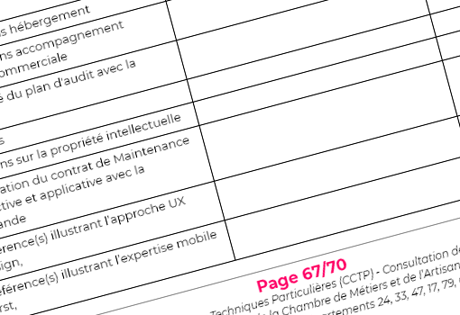 Rsultats de la mission : Rdaction d'un Cahier des Clauses Techniques Particulires pour la CMAI 33, 24, 47